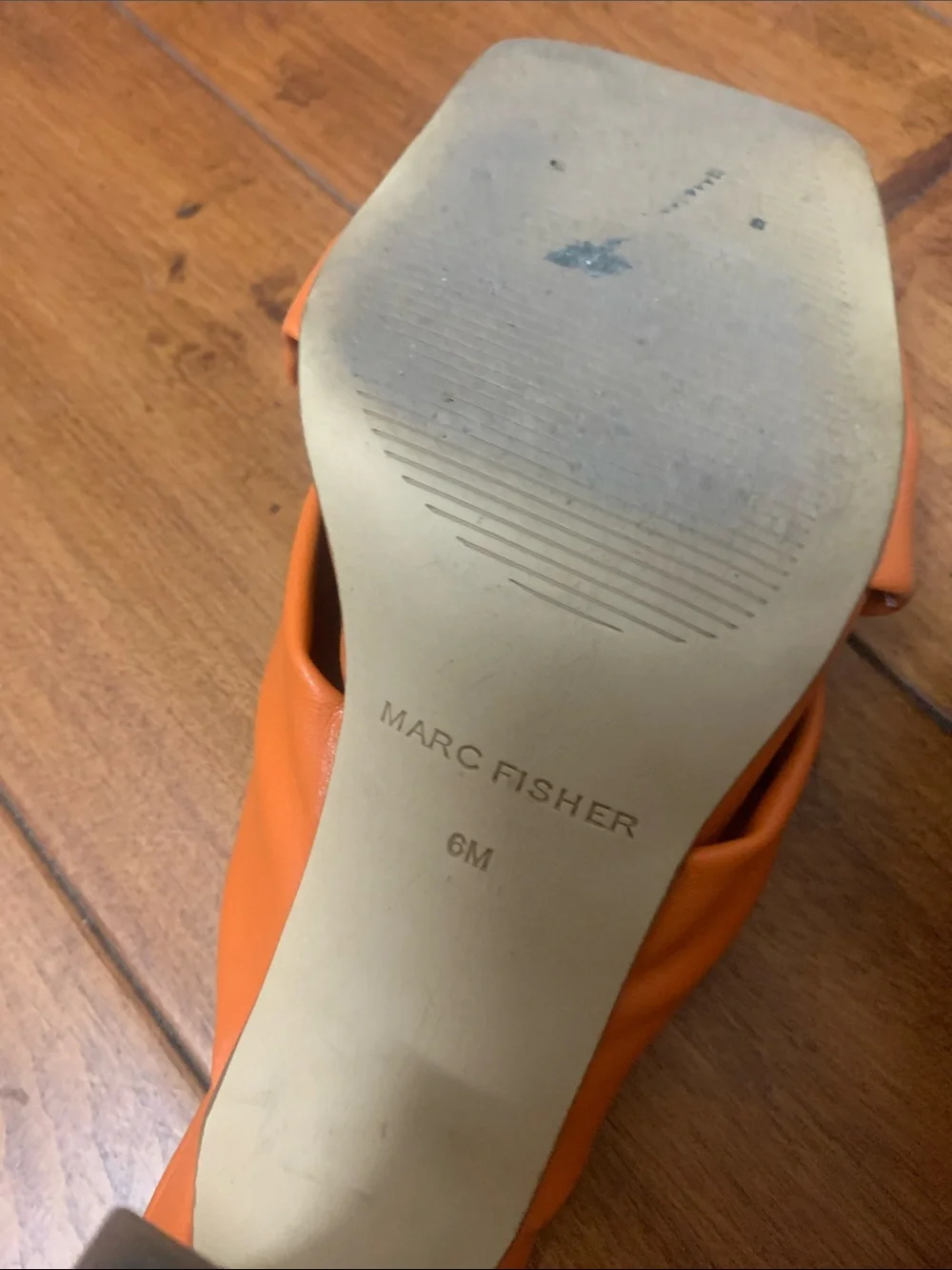 Marc Fisher Bright Orange Sandals Loreda Size 6 Preowned